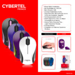 MOUSE INALAMBRICO CYBERTEL PRINCE CYB M300 WIFI BLACK/PINK